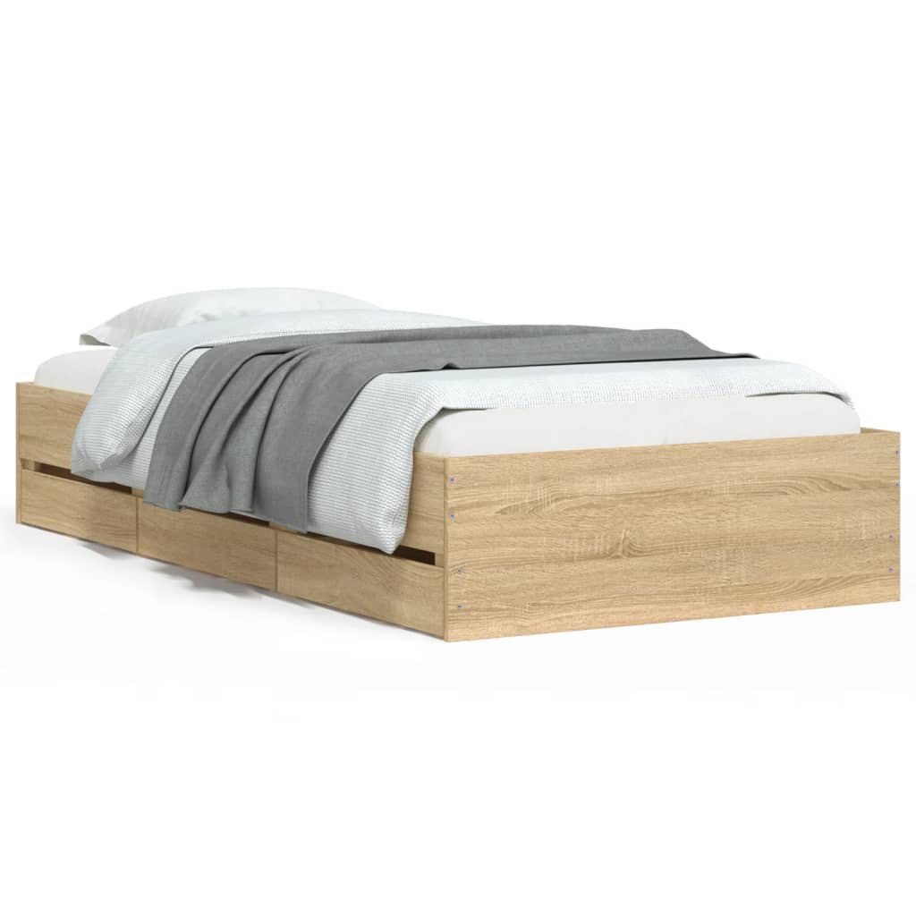 8721012245419_a_en_hd_1 vidaXL Bed Frame with Drawers without Mattress Sonoma Oak 90x190 cm - Image 2