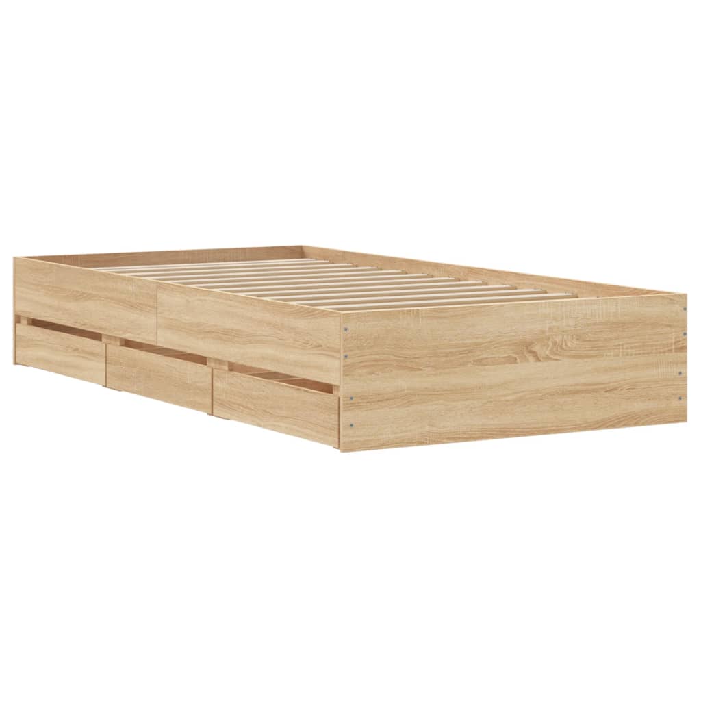 8721012245419_g_en_hd_6 vidaXL Bed Frame with Drawers without Mattress Sonoma Oak 90x190 cm - Image 8