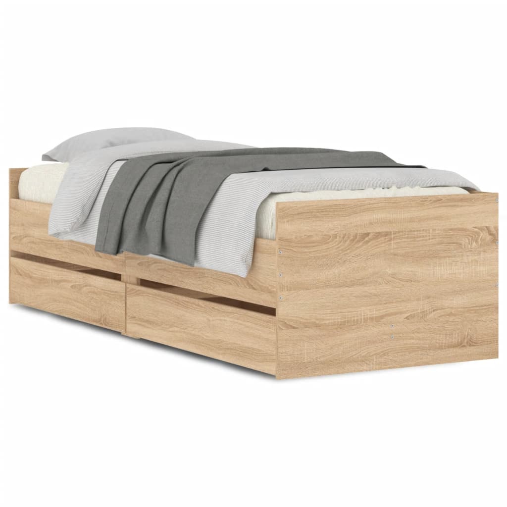 8721012245693_a_en_hd_1 vidaXL Bed Frame with Drawers without Mattress Sonoma Oak 90x190 cm - Image 2