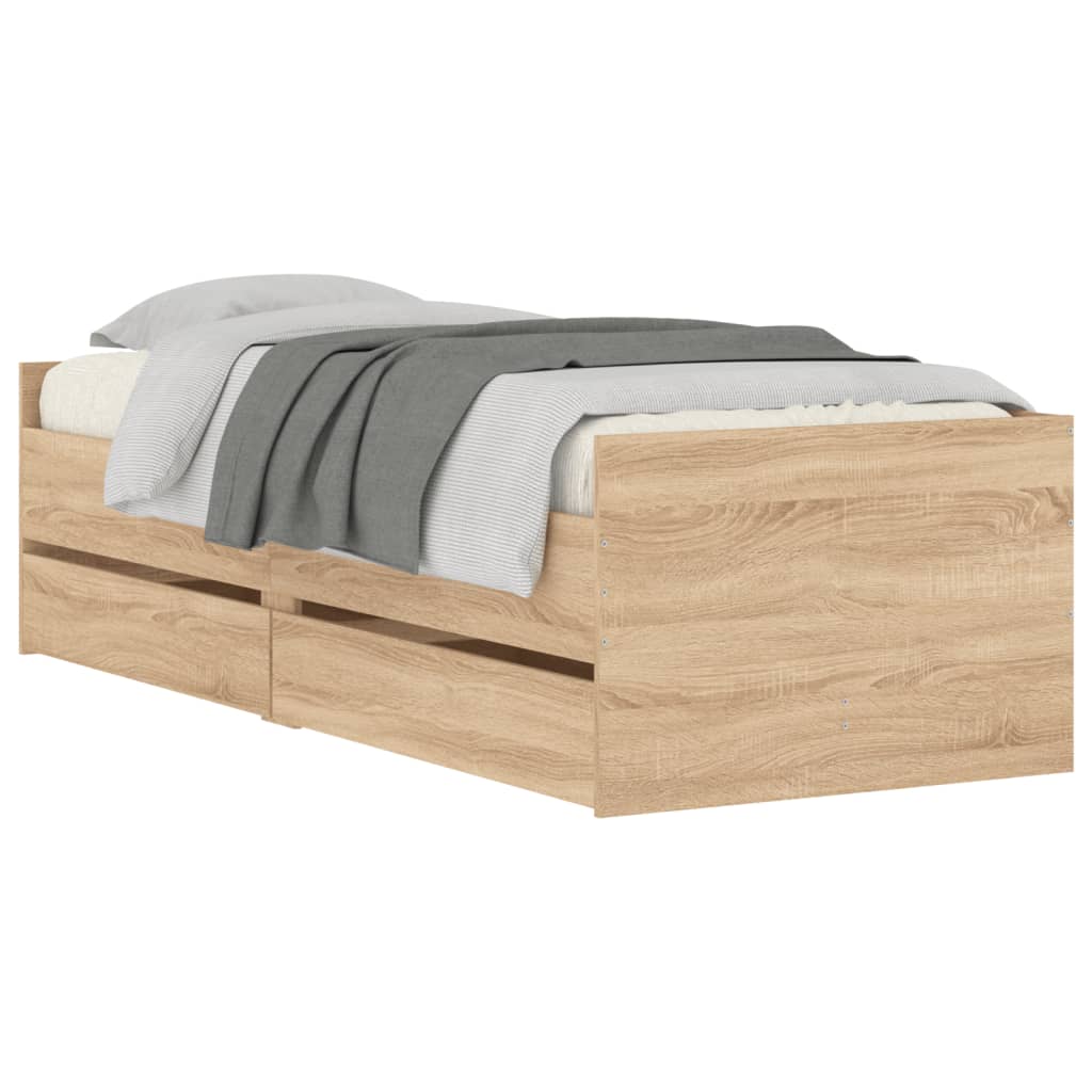 8721012245693_g_en_hd_1 vidaXL Bed Frame with Drawers without Mattress Sonoma Oak 90x190 cm - Image 3