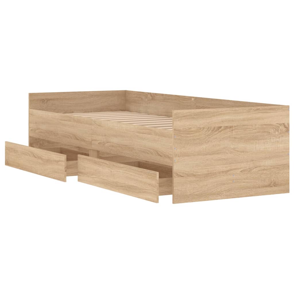 8721012245693_g_en_hd_3 vidaXL Bed Frame with Drawers without Mattress Sonoma Oak 90x190 cm - Image 5