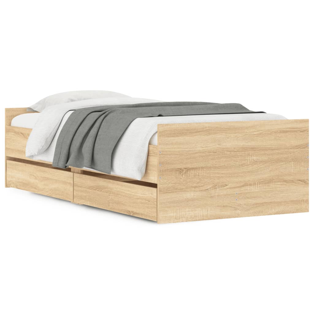 8721012245976_a_en_hd_1 vidaXL Bed Frame with Drawers without Mattress Sonoma Oak 90x190 cm - Image 2