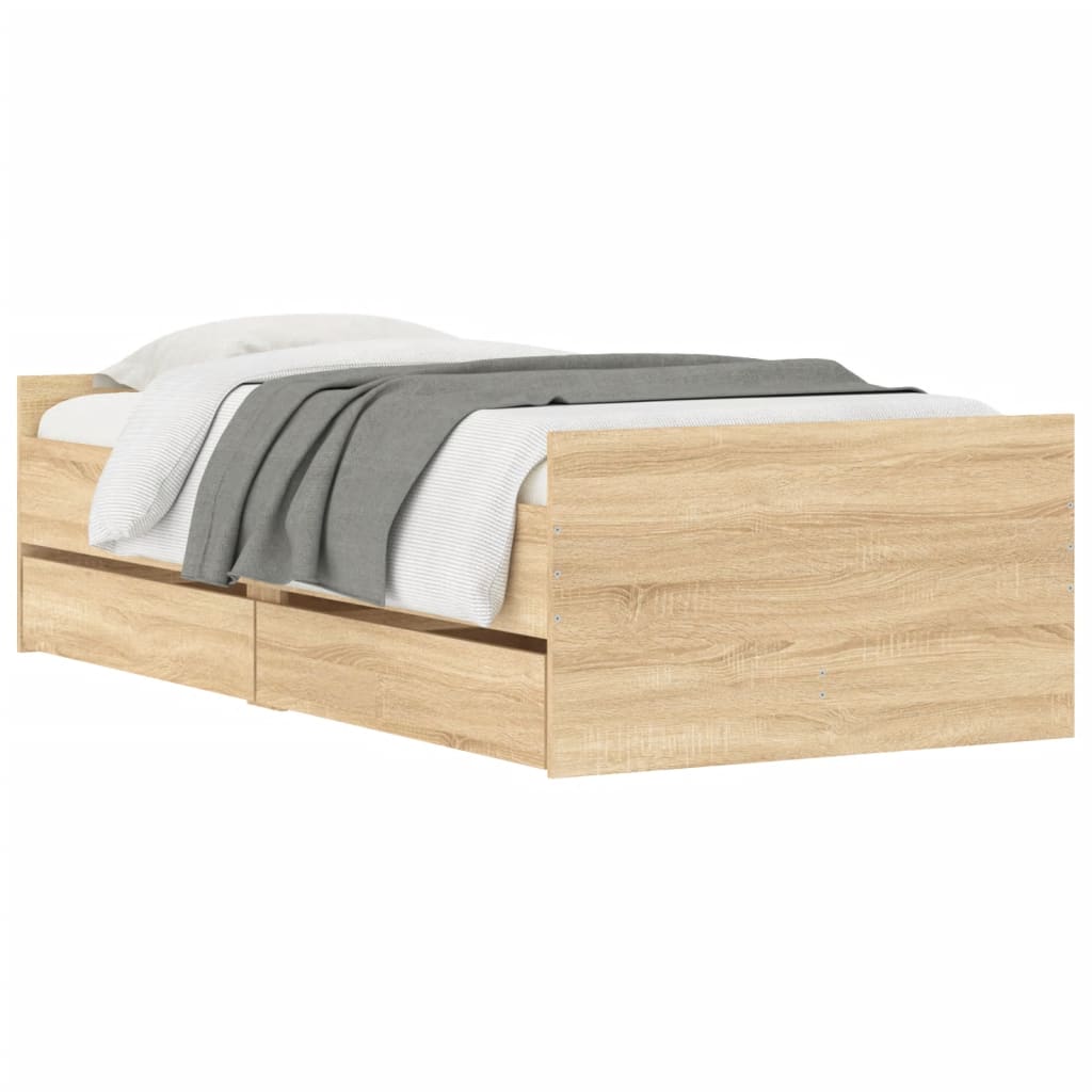 8721012245976_g_en_hd_1 vidaXL Bed Frame with Drawers without Mattress Sonoma Oak 90x190 cm - Image 3