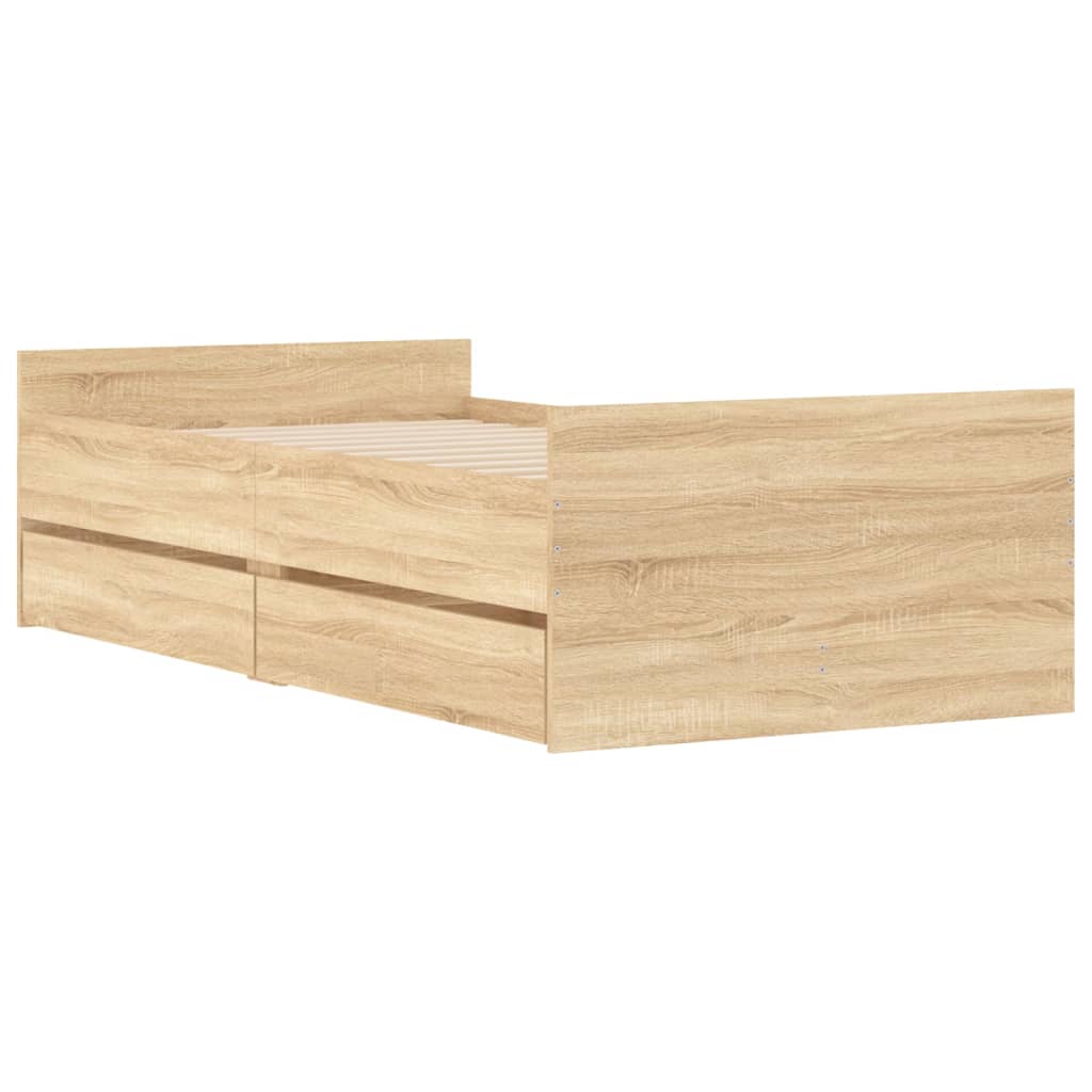 8721012245976_g_en_hd_2 vidaXL Bed Frame with Drawers without Mattress Sonoma Oak 90x190 cm - Image 4