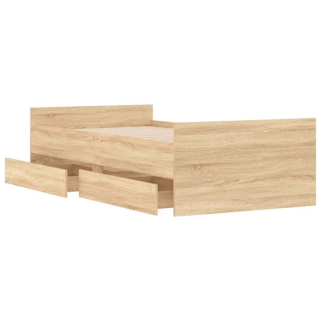 8721012245976_g_en_hd_3 vidaXL Bed Frame with Drawers without Mattress Sonoma Oak 90x190 cm - Image 5