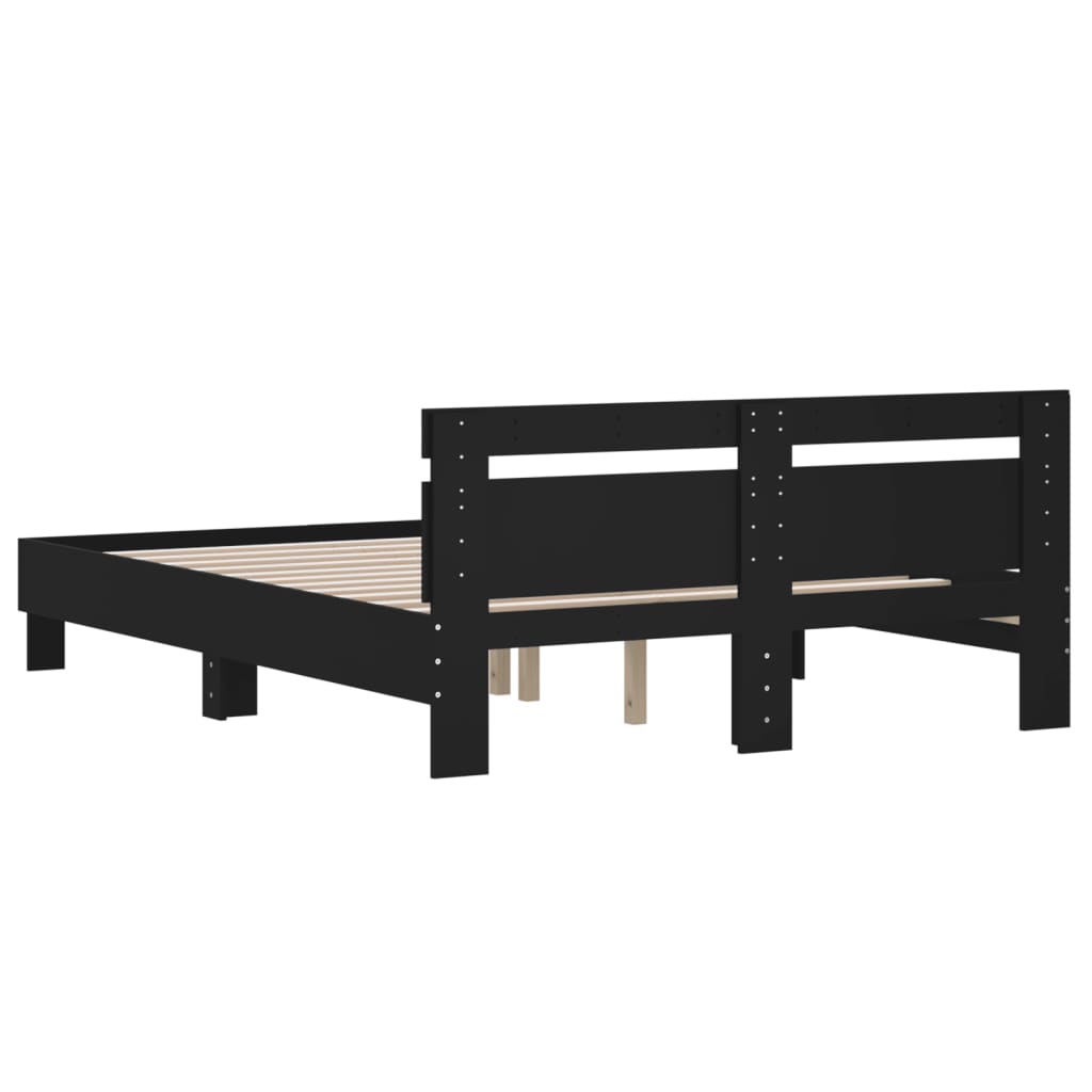 8721012246317_g_en_hd_5 vidaXL Bed Frame without Mattress Black 150x200 cm - Image 7