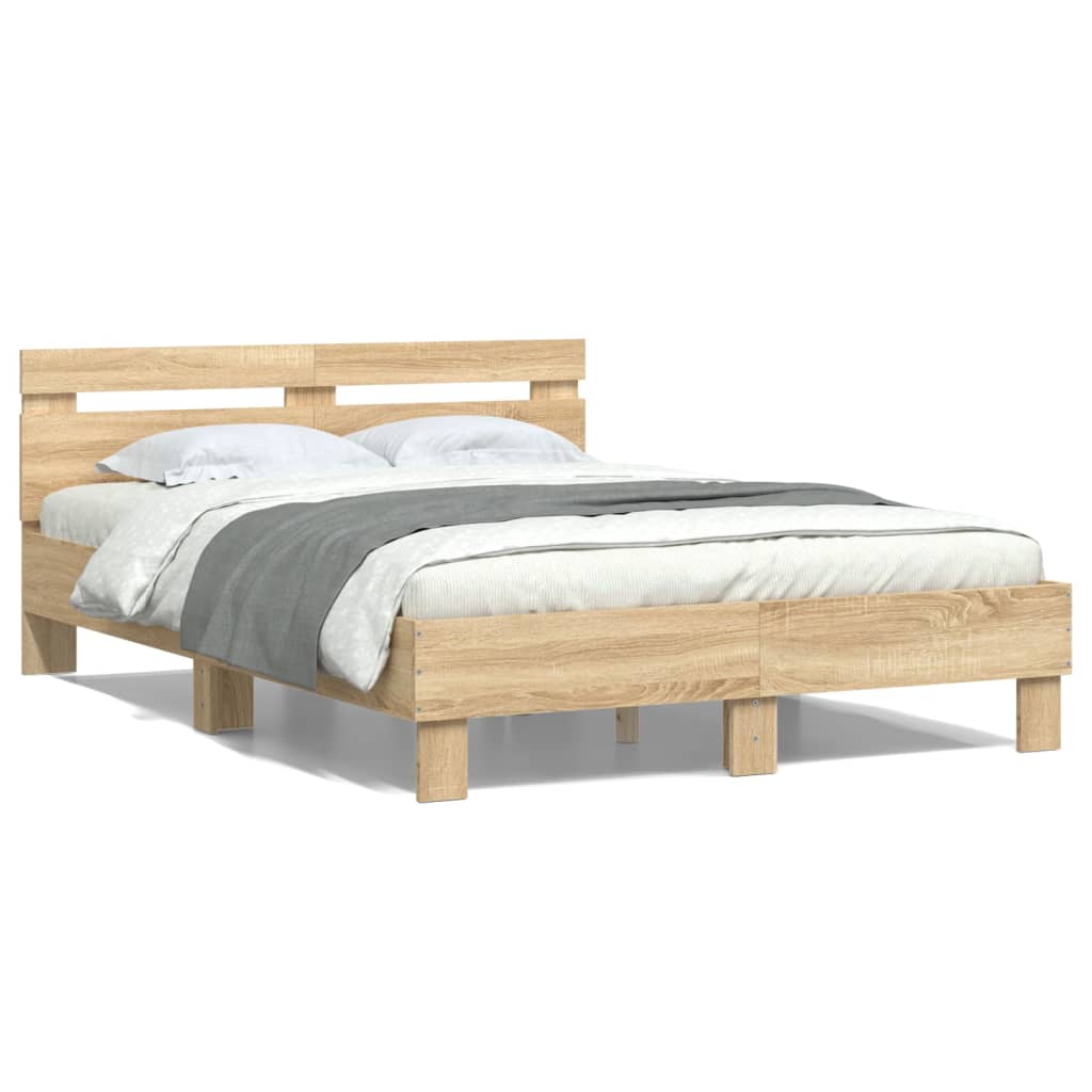 8721012246607_a_en_hd_1 vidaXL Bed Frame without Mattress Sonoma Oak 135x190 cm - Image 2