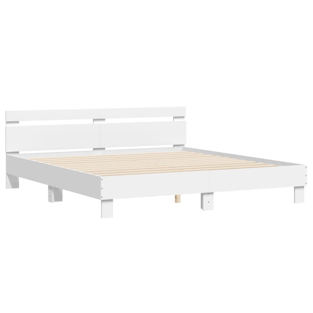 8721012247420_g_en_hd_4 vidaXL Bed Frame with LED without Mattress White 183x203 cm King - Image 6