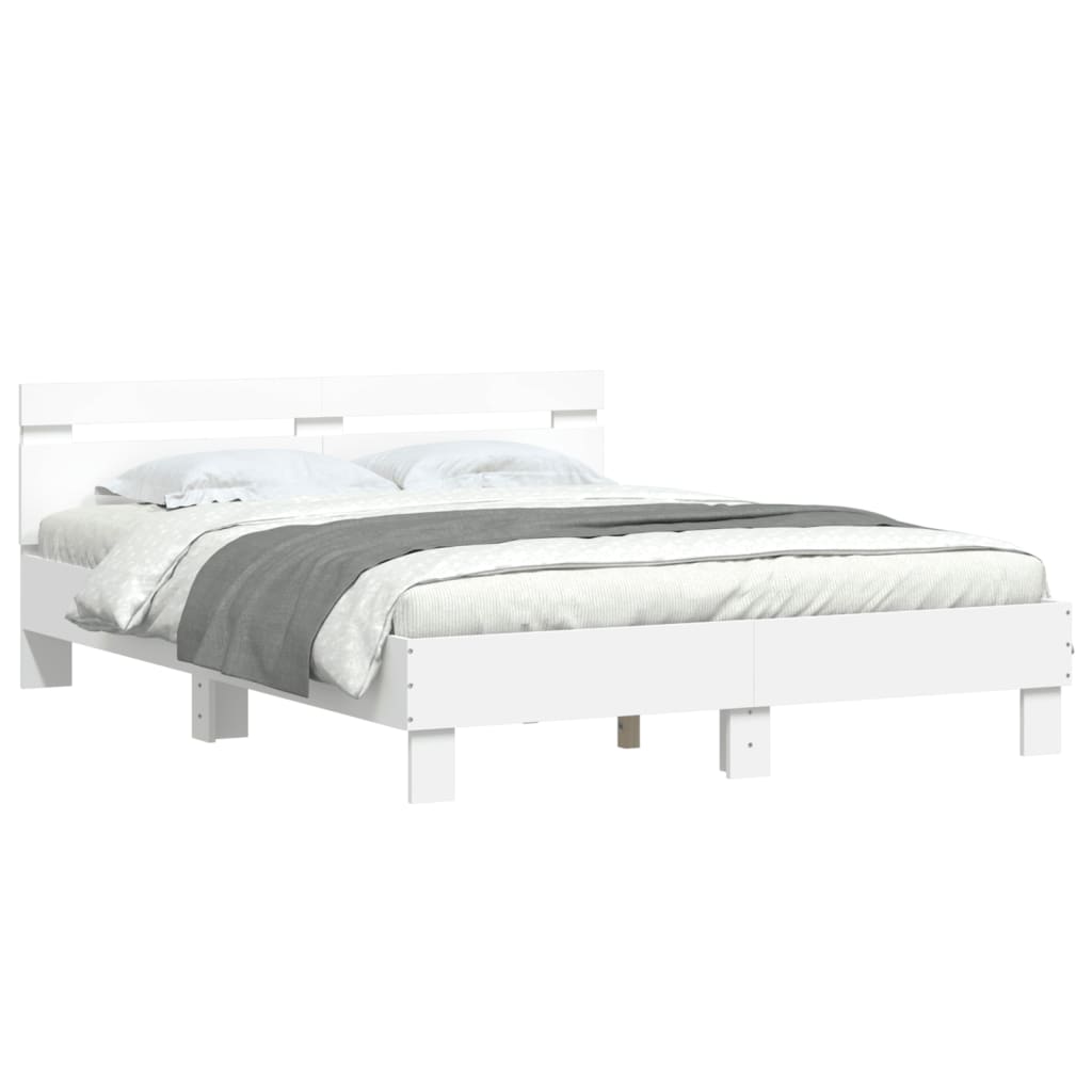 8721012247567_g_en_hd_1 vidaXL Bed Frame with LED without Mattress White 150x200 cm - Image 3