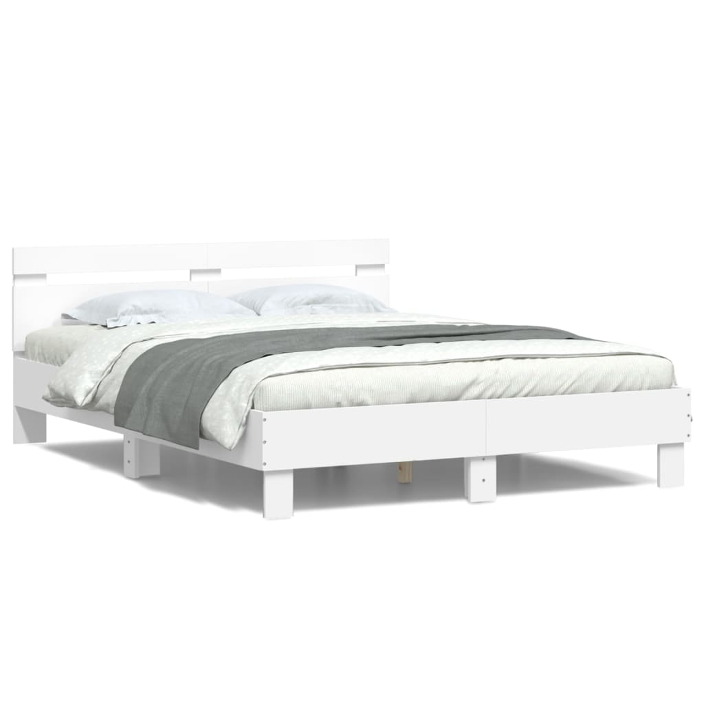 8721012247567_g_en_hd_3 vidaXL Bed Frame with LED without Mattress White 150x200 cm - Image 5