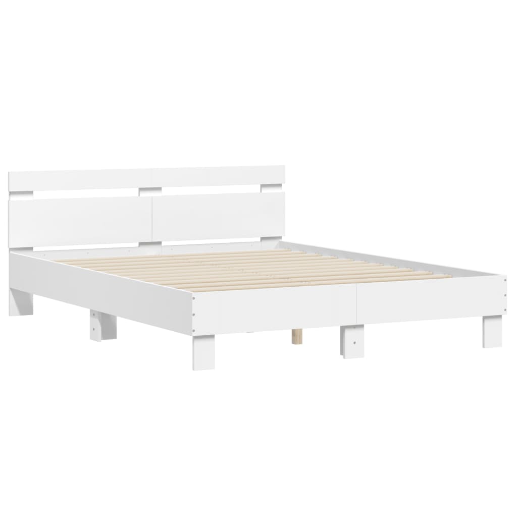8721012247567_g_en_hd_4 vidaXL Bed Frame with LED without Mattress White 150x200 cm - Image 6