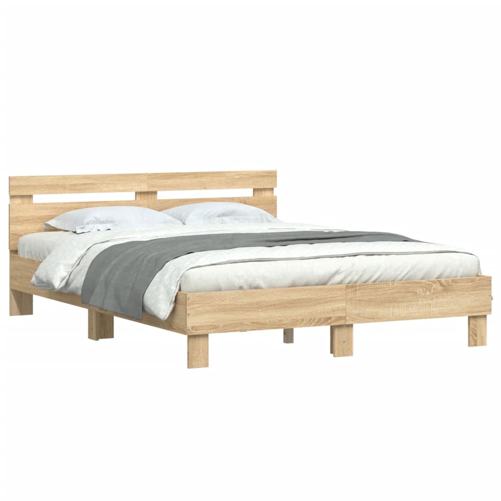 8721012247581_g_en_hd_1 vidaXL Bed Frame with LED without Mattress Sonoma Oak 150x200 cm - Image 3