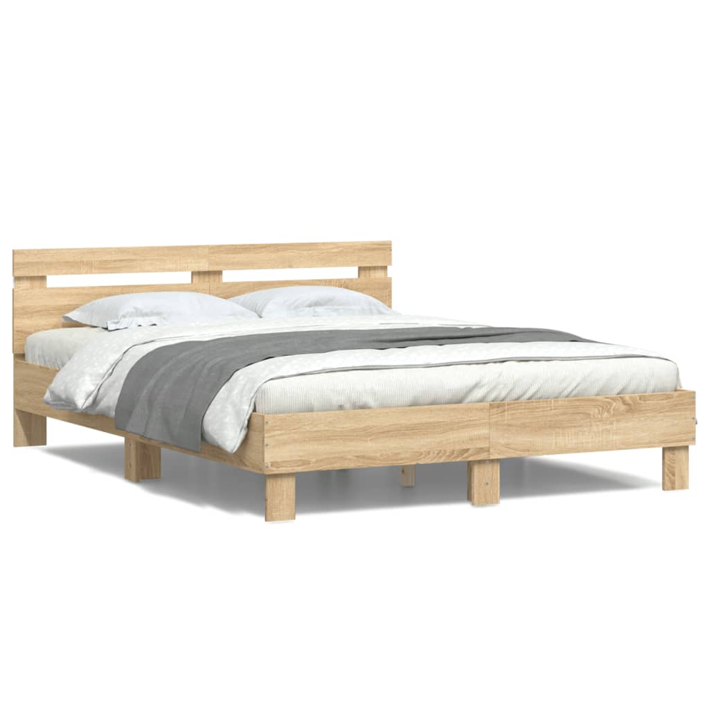 8721012247581_g_en_hd_3 vidaXL Bed Frame with LED without Mattress Sonoma Oak 150x200 cm - Image 5