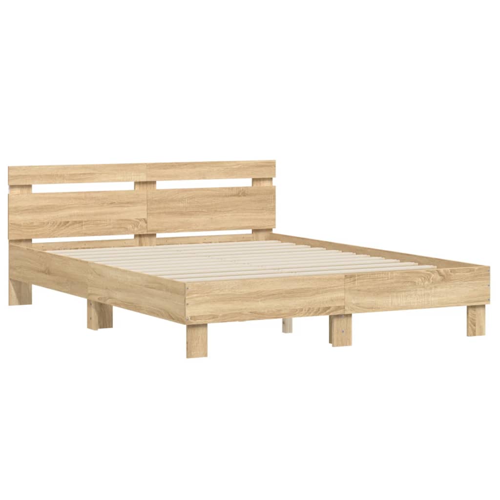 8721012247581_g_en_hd_4 vidaXL Bed Frame with LED without Mattress Sonoma Oak 150x200 cm - Image 6