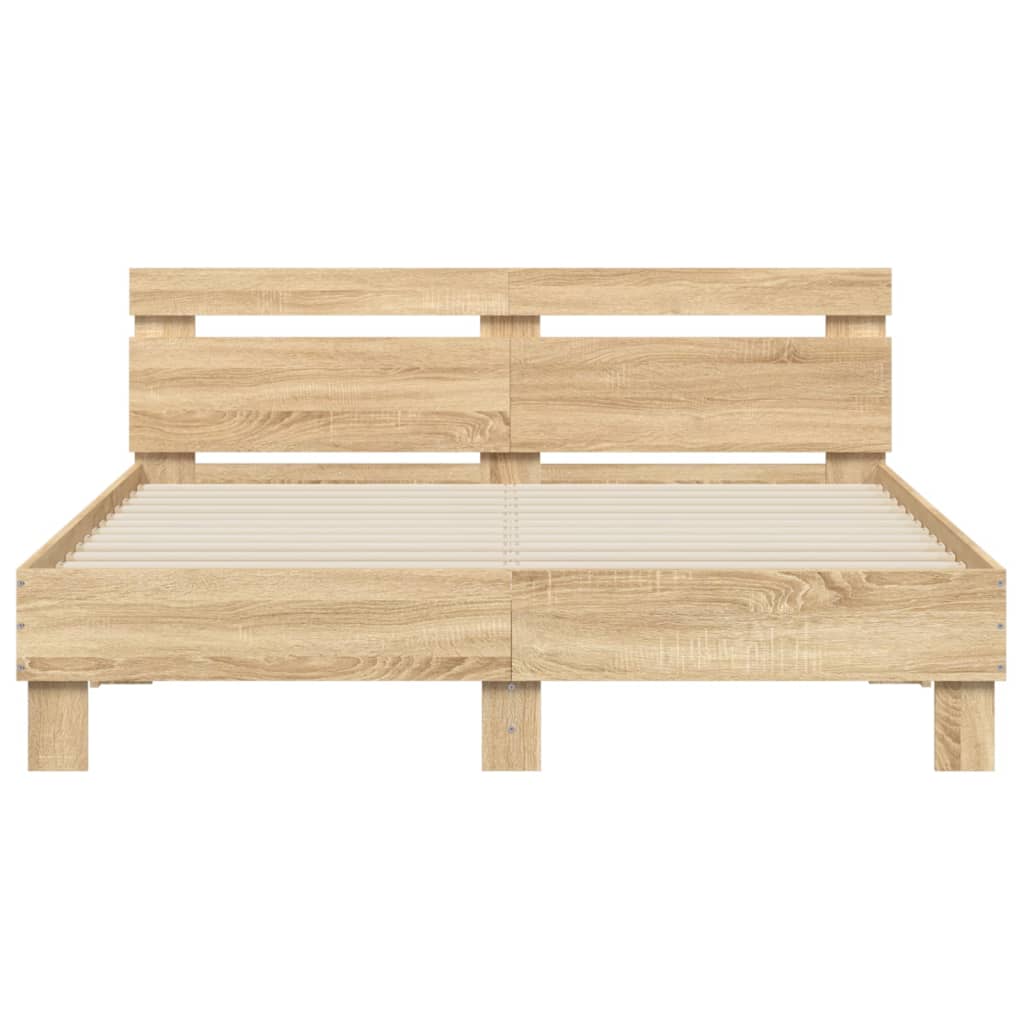 8721012247581_g_en_hd_5 vidaXL Bed Frame with LED without Mattress Sonoma Oak 150x200 cm - Image 7