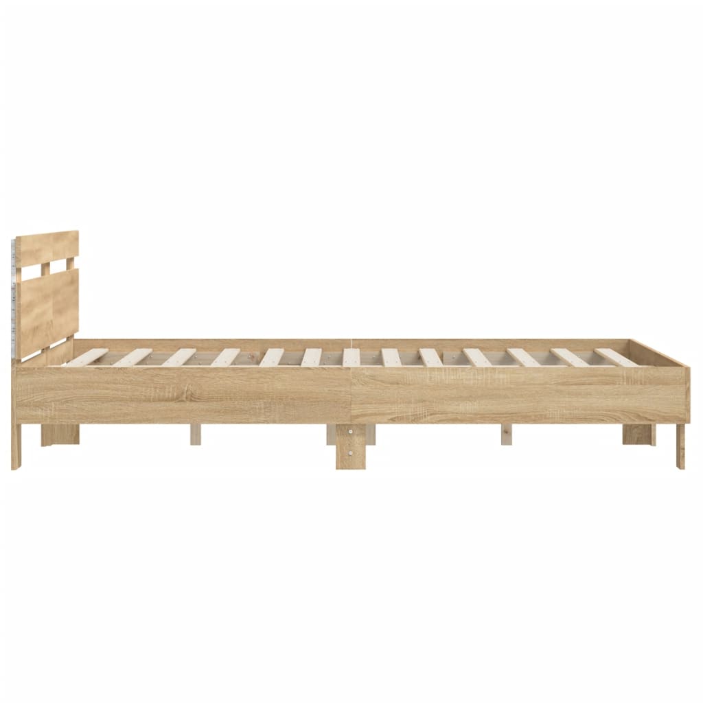 8721012247581_g_en_hd_6 vidaXL Bed Frame with LED without Mattress Sonoma Oak 150x200 cm - Image 8