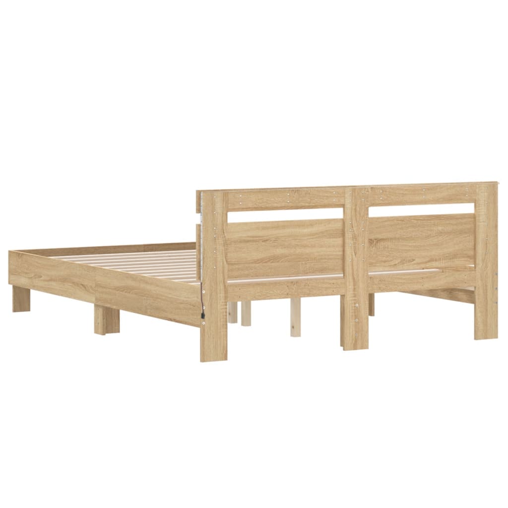 8721012247581_g_en_hd_7 vidaXL Bed Frame with LED without Mattress Sonoma Oak 150x200 cm - Image 9