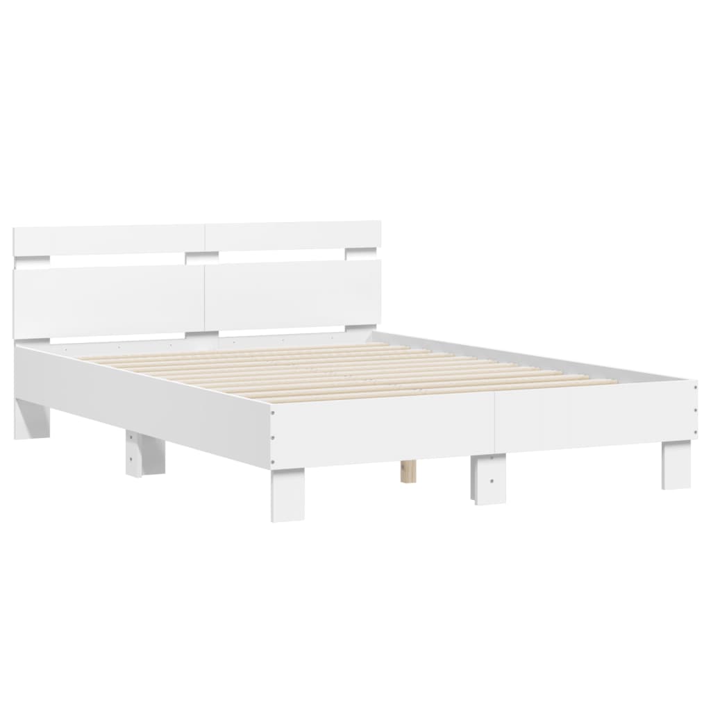 8721012247840_g_en_hd_4 vidaXL Bed Frame with LED without Mattress White 135x190 cm - Image 6