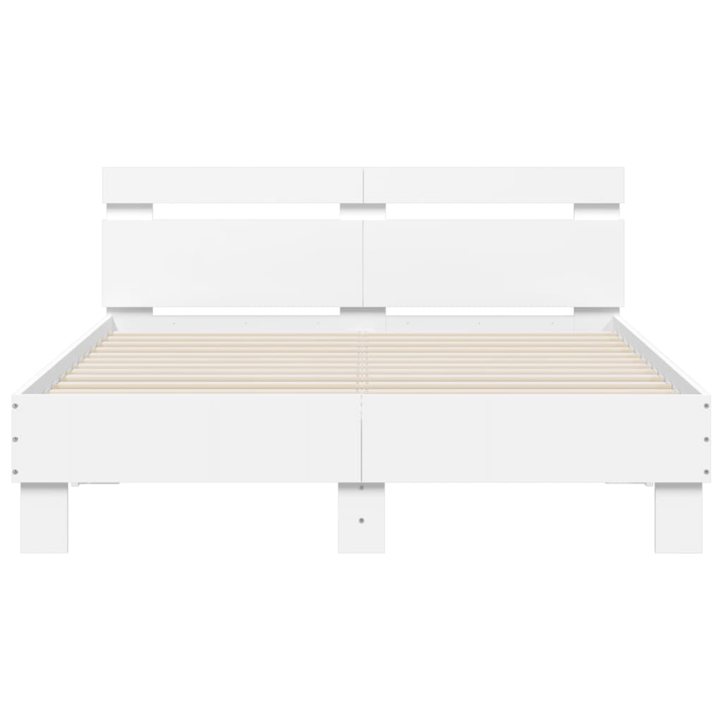 8721012247840_g_en_hd_5 vidaXL Bed Frame with LED without Mattress White 135x190 cm - Image 7