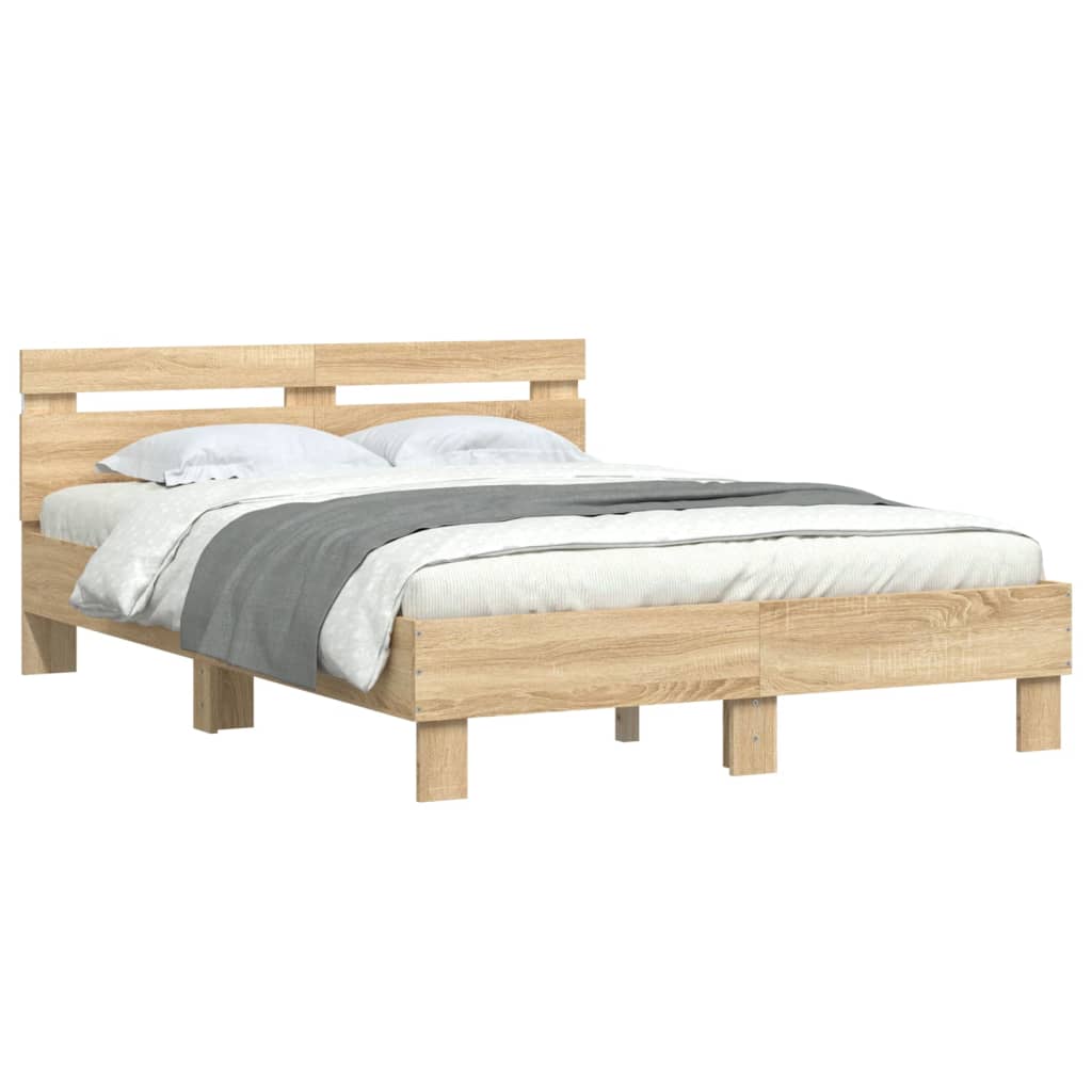8721012247864_g_en_hd_1 vidaXL Bed Frame with LED without Mattress Sonoma Oak 135x190 cm - Image 3