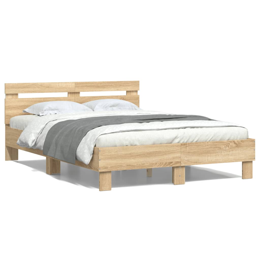 8721012247864_g_en_hd_3 vidaXL Bed Frame with LED without Mattress Sonoma Oak 135x190 cm - Image 5