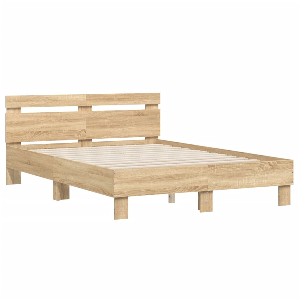 8721012247864_g_en_hd_4 vidaXL Bed Frame with LED without Mattress Sonoma Oak 135x190 cm - Image 6