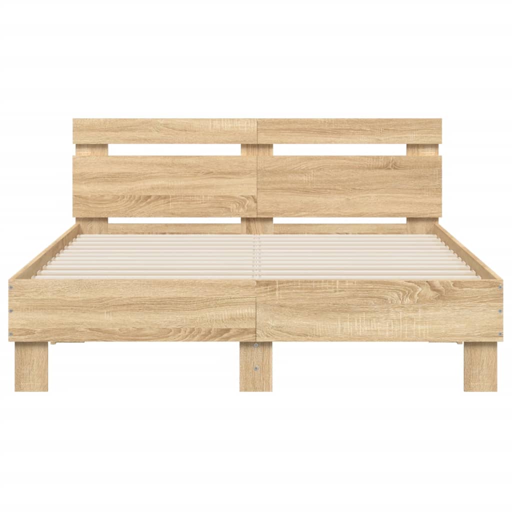 8721012247864_g_en_hd_5 vidaXL Bed Frame with LED without Mattress Sonoma Oak 135x190 cm - Image 7
