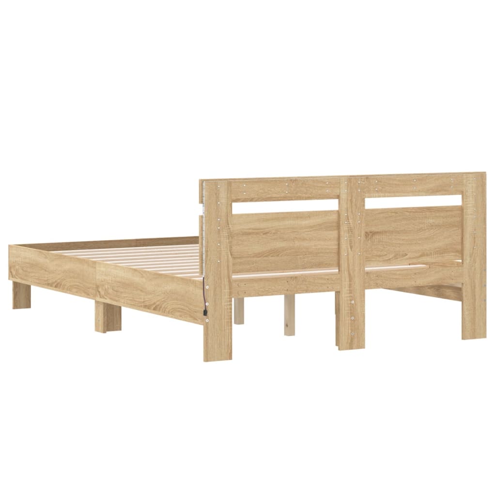 8721012247864_g_en_hd_7 vidaXL Bed Frame with LED without Mattress Sonoma Oak 135x190 cm - Image 9