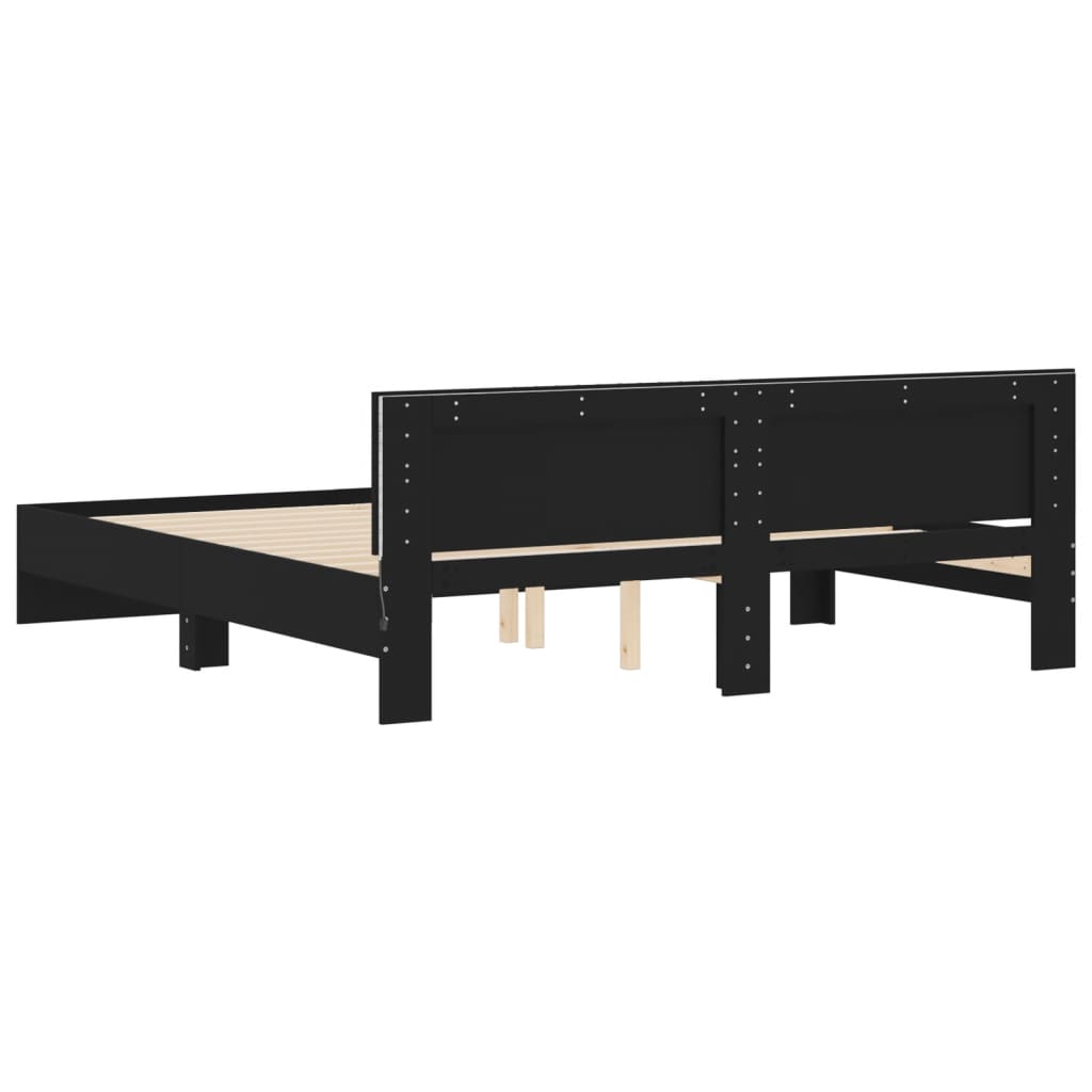 8721012248069_g_en_hd_7 vidaXL Bed Frame with LED without Mattress Black 183x203 cm King - Image 9