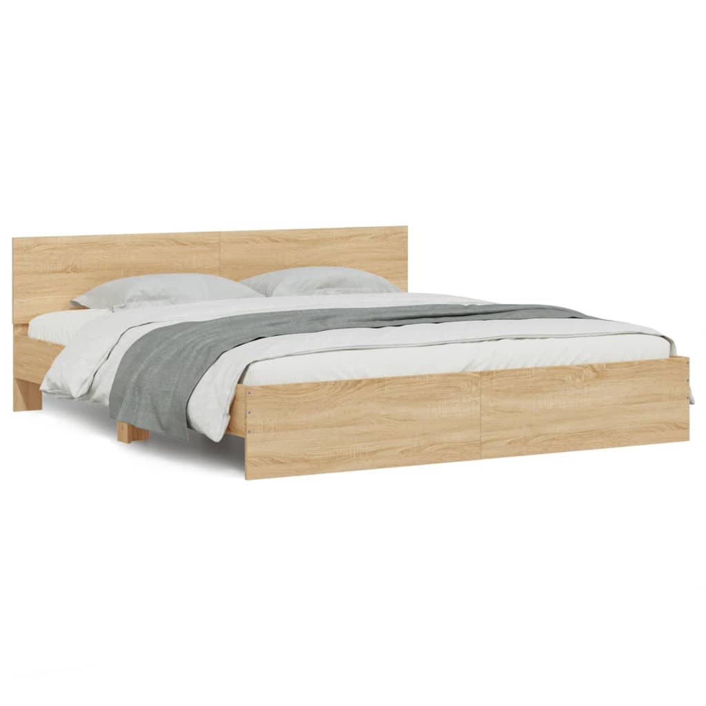 8721012248076_g_en_hd_3 vidaXL Bed Frame with LED without Mattress Sonoma Oak 183x203 cm King - Image 5