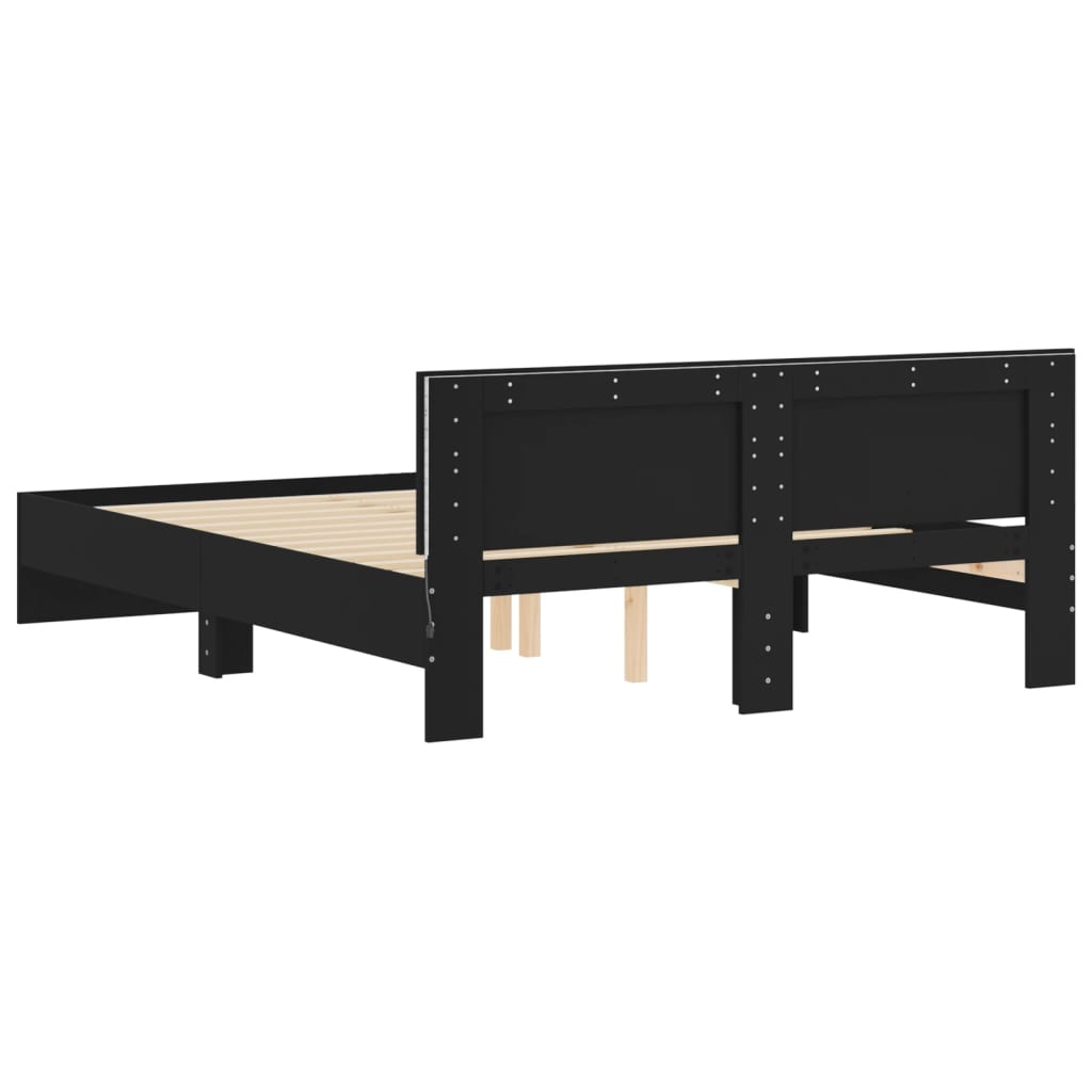 8721012248205_g_en_hd_7 vidaXL Bed Frame with LED without Mattress Black 150x200 cm - Image 9