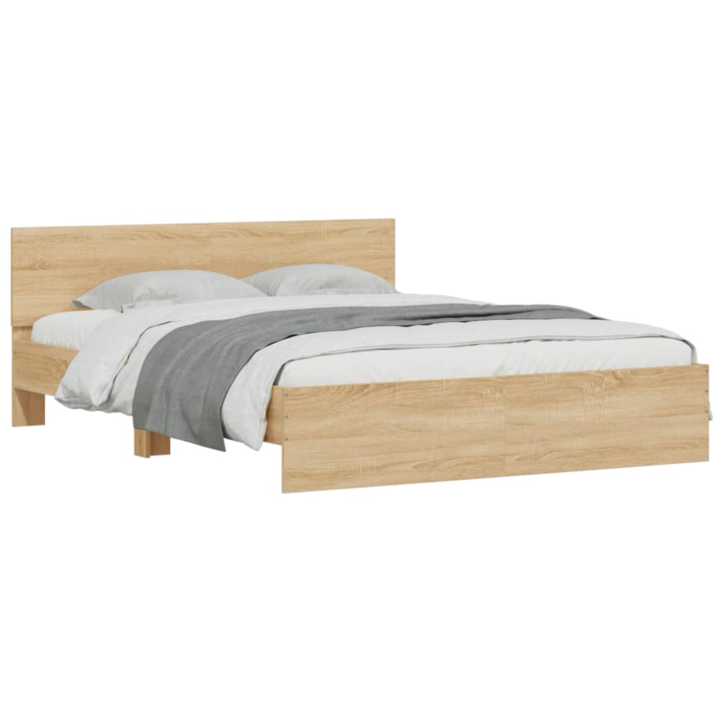8721012248212_g_en_hd_1 vidaXL Bed Frame with LED without Mattress Sonoma Oak 150x200 cm - Image 3