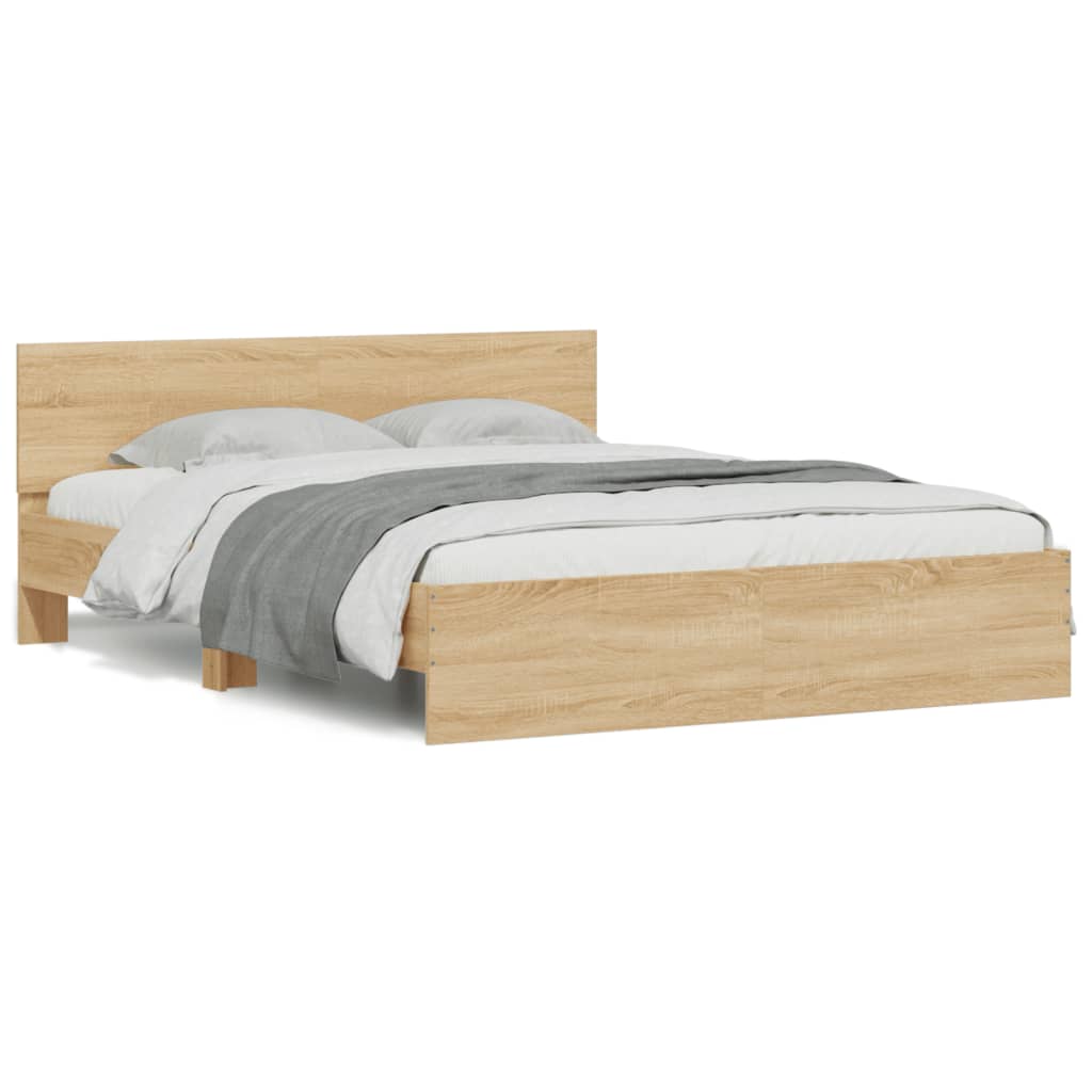 8721012248212_g_en_hd_3 vidaXL Bed Frame with LED without Mattress Sonoma Oak 150x200 cm - Image 5