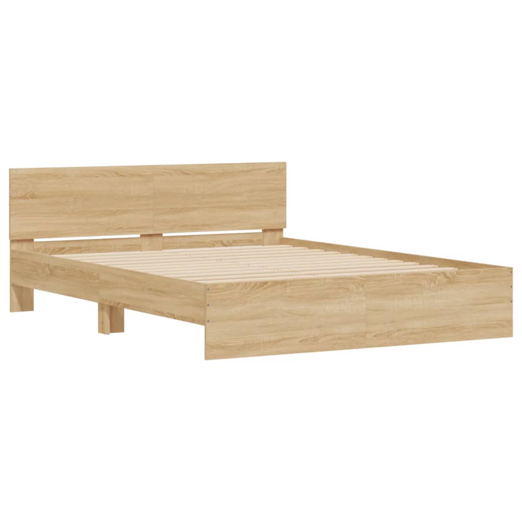 8721012248212_g_en_hd_4 vidaXL Bed Frame with LED without Mattress Sonoma Oak 150x200 cm - Image 6