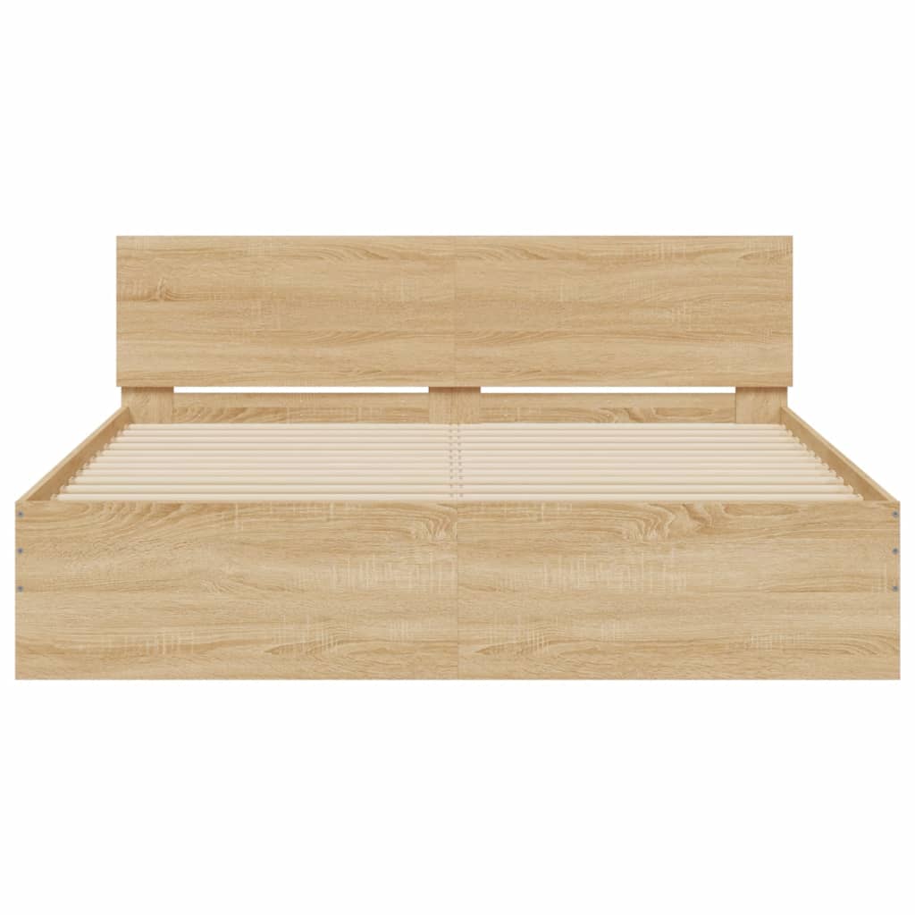 8721012248212_g_en_hd_5 vidaXL Bed Frame with LED without Mattress Sonoma Oak 150x200 cm - Image 7