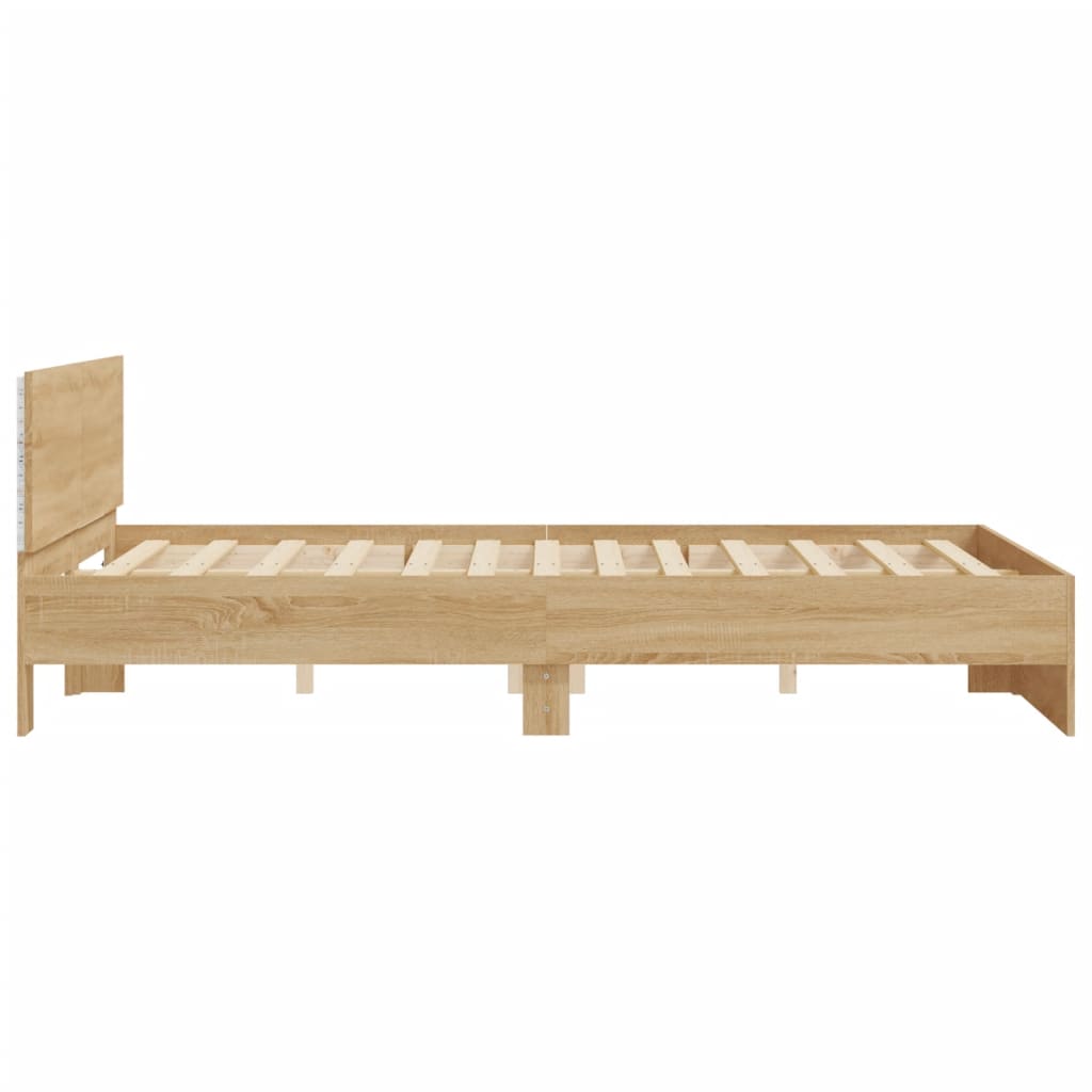 8721012248212_g_en_hd_6 vidaXL Bed Frame with LED without Mattress Sonoma Oak 150x200 cm - Image 8