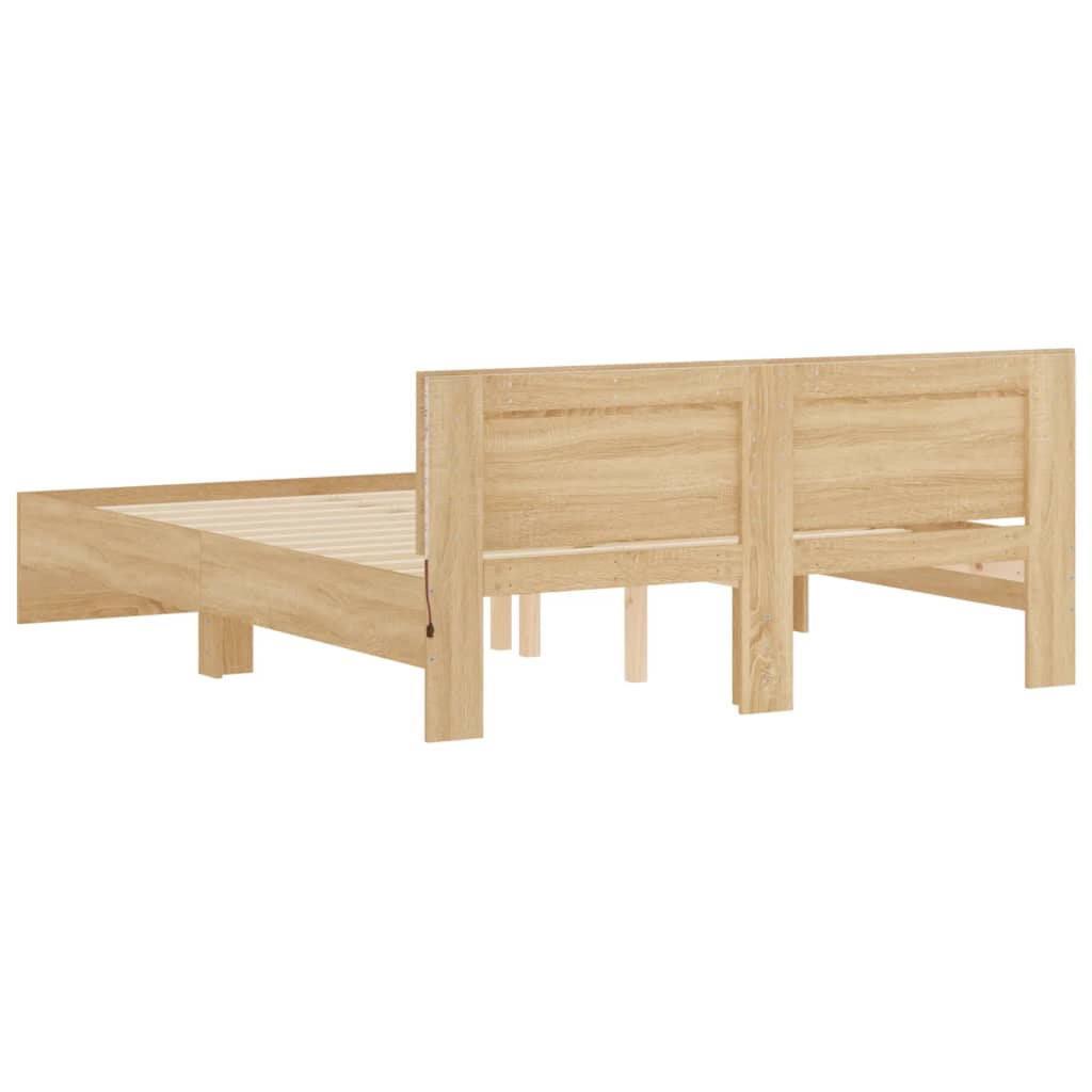 8721012248212_g_en_hd_7 vidaXL Bed Frame with LED without Mattress Sonoma Oak 150x200 cm - Image 9
