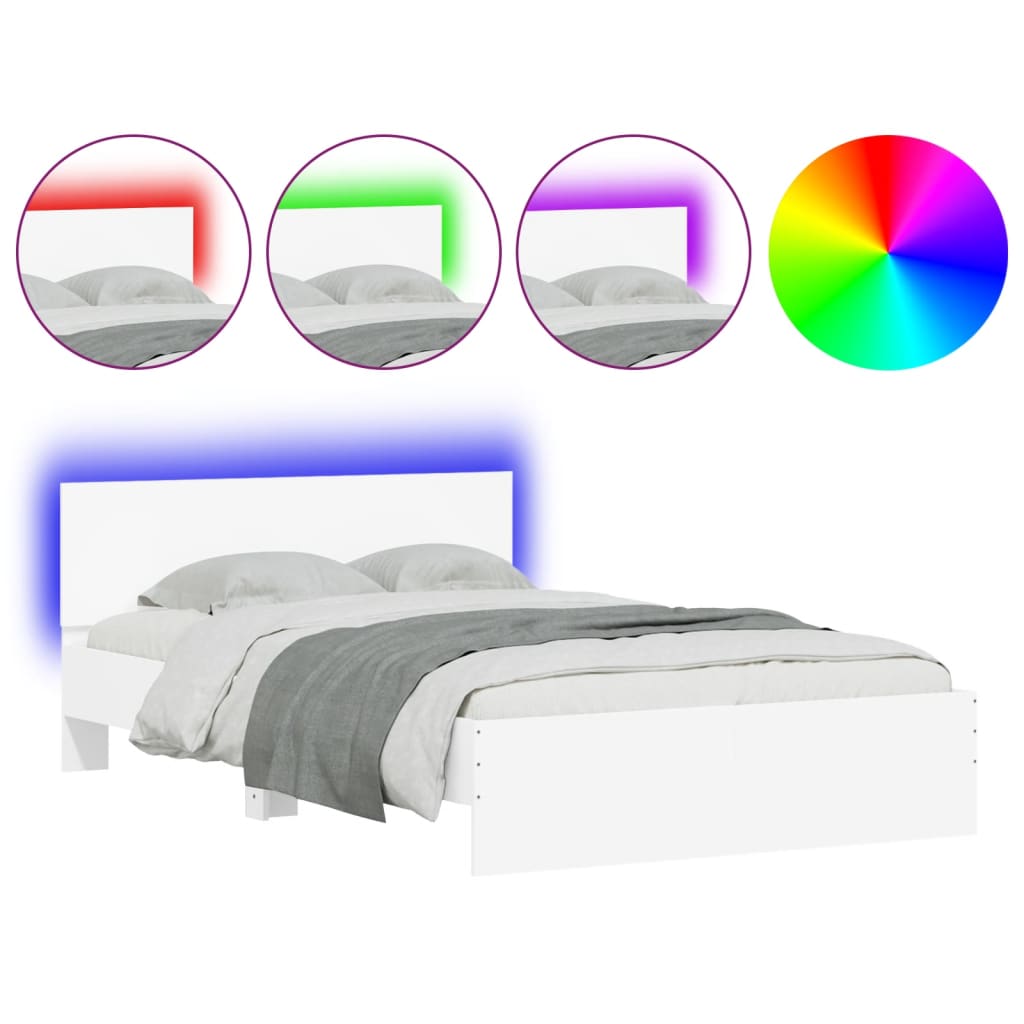 8721012248472_a_en_hd_1 vidaXL Bed Frame with LED without Mattress White 135x190 cm - Image 2