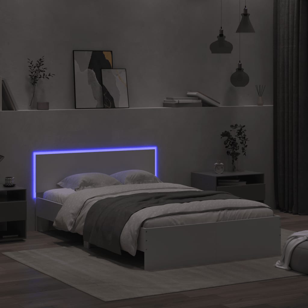 8721012248472_g_en_hd_2 vidaXL Bed Frame with LED without Mattress White 135x190 cm - Image 4