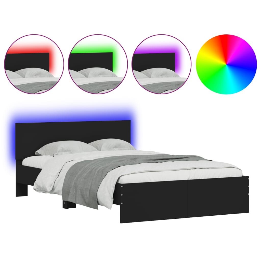 8721012248489_a_en_hd_1 vidaXL Bed Frame with LED without Mattress Black 135x190 cm - Image 2