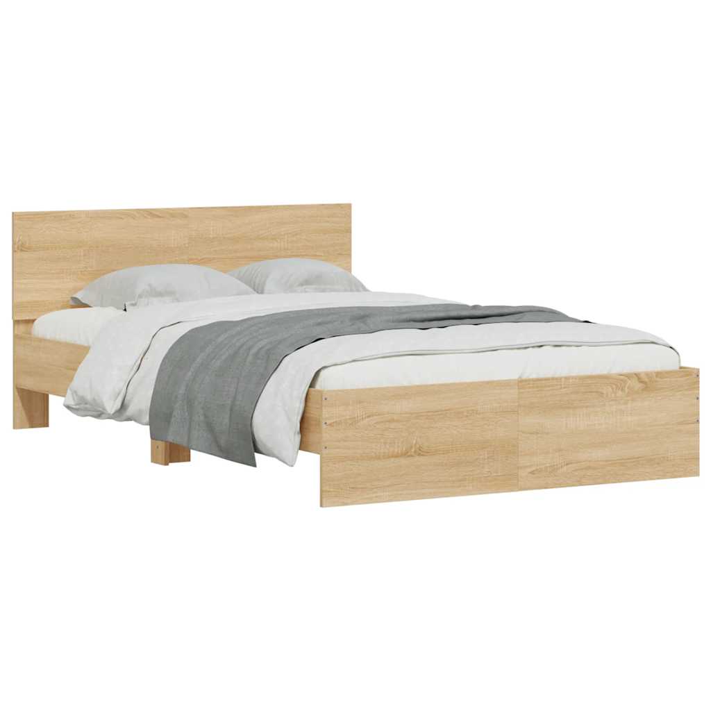 8721012248496_g_en_hd_1 vidaXL Bed Frame with LED without Mattress Sonoma Oak 135x190 cm - Image 3