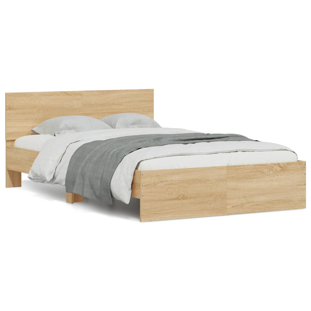 8721012248496_g_en_hd_3 vidaXL Bed Frame with LED without Mattress Sonoma Oak 135x190 cm - Image 5