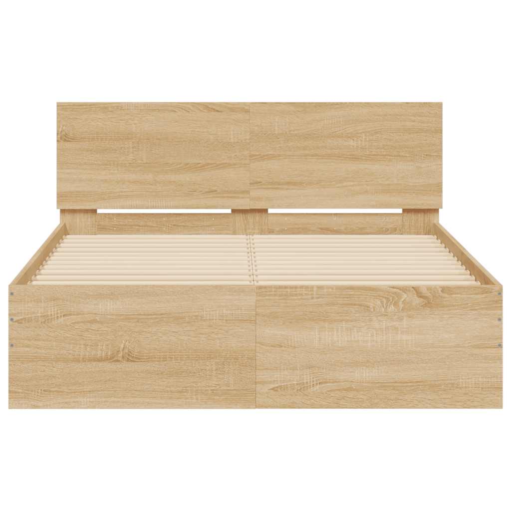 8721012248496_g_en_hd_5 vidaXL Bed Frame with LED without Mattress Sonoma Oak 135x190 cm - Image 7