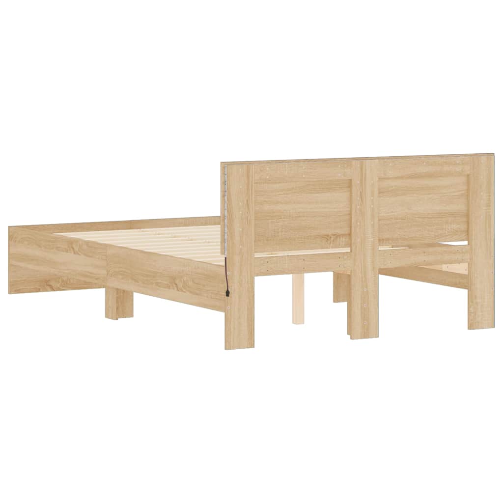 8721012248496_g_en_hd_7 vidaXL Bed Frame with LED without Mattress Sonoma Oak 135x190 cm - Image 9