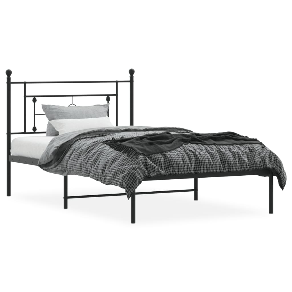 8721012248687_g_en_hd_1 vidaXL Metal Bed Frame without Mattress with Headboard Black 107x203 cm King Single - Image 3