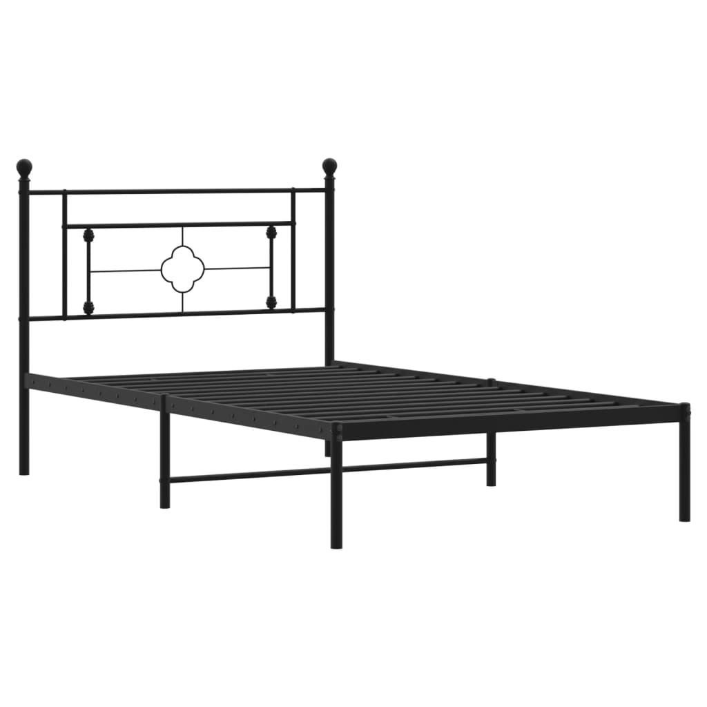 8721012248687_g_en_hd_2 vidaXL Metal Bed Frame without Mattress with Headboard Black 107x203 cm King Single - Image 4