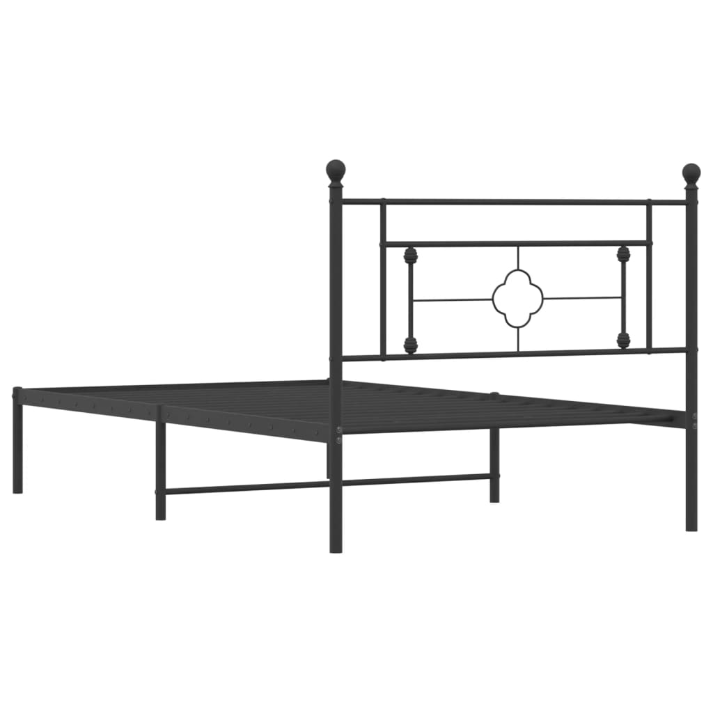 8721012248687_g_en_hd_5 vidaXL Metal Bed Frame without Mattress with Headboard Black 107x203 cm King Single - Image 7