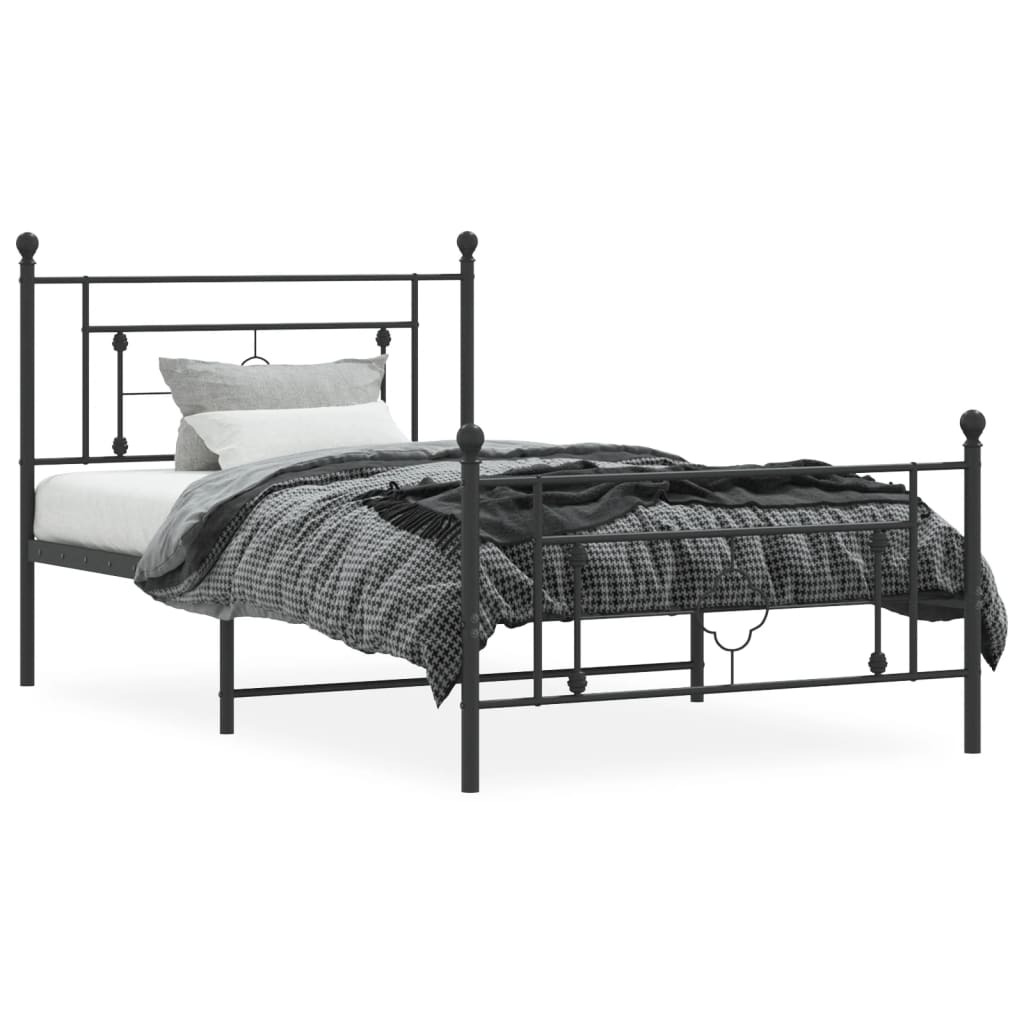 8721012248861_g_en_hd_1 vidaXL Metal Bed Frame without Mattress with Footboard Black 107x203 cm King Single - Image 3