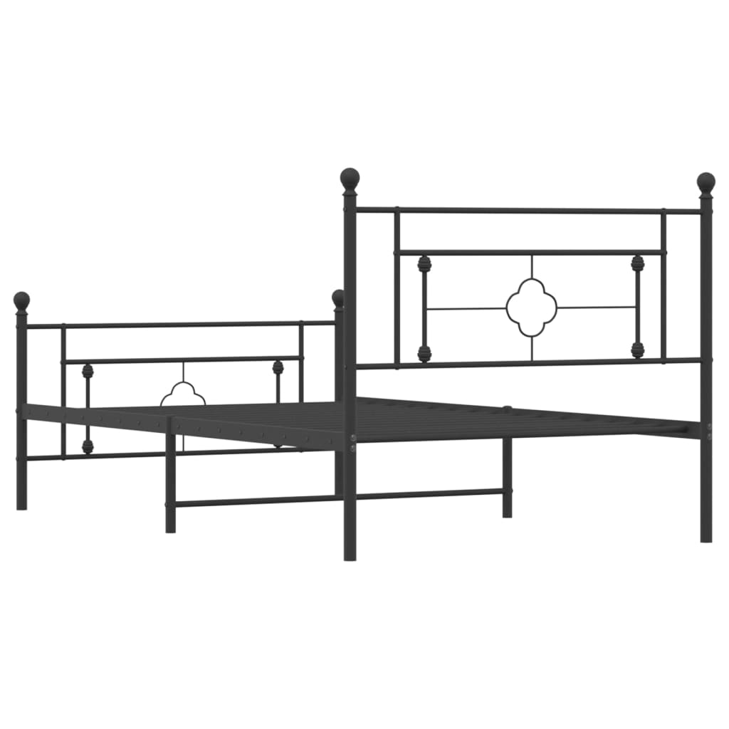 8721012248861_g_en_hd_5 vidaXL Metal Bed Frame without Mattress with Footboard Black 107x203 cm King Single - Image 7