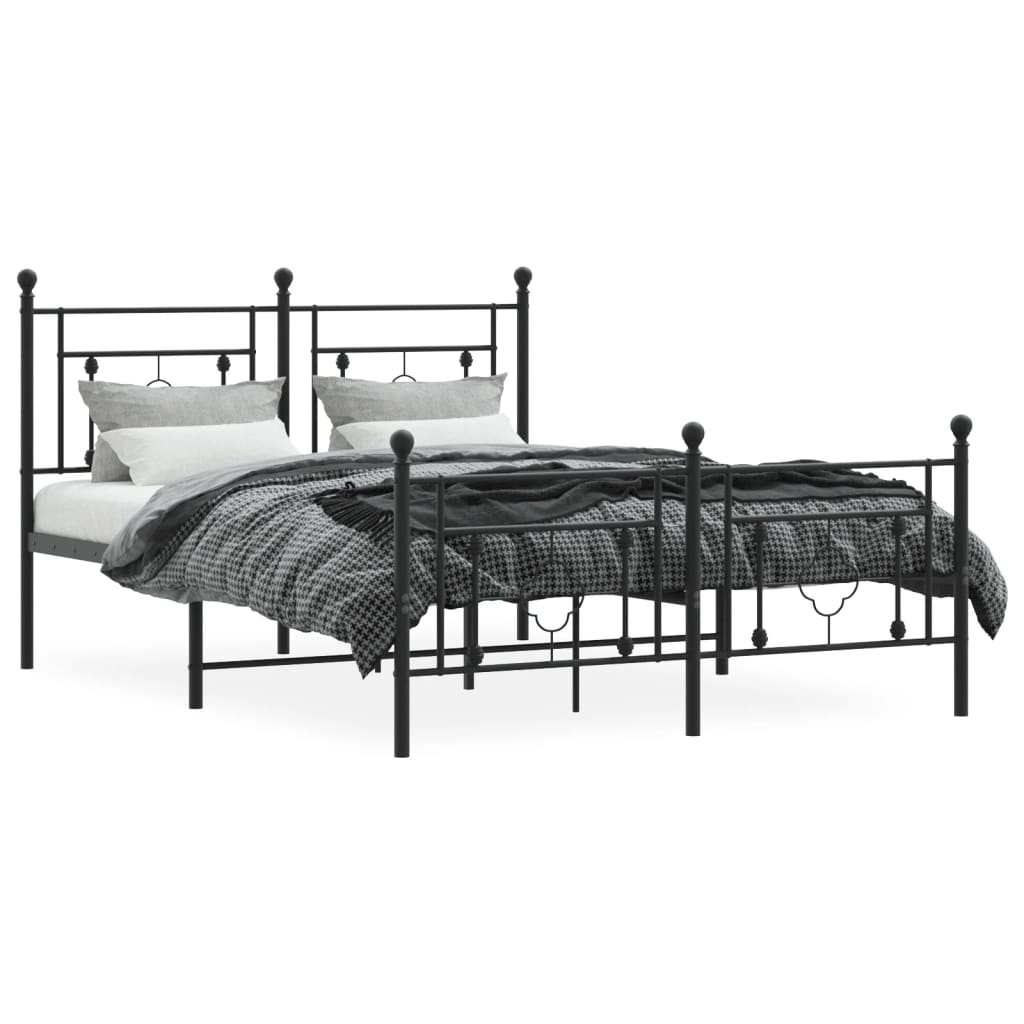 8721012248892_g_en_hd_1 vidaXL Metal Bed Frame without Mattress with Footboard Black 135x190 cm - Image 3